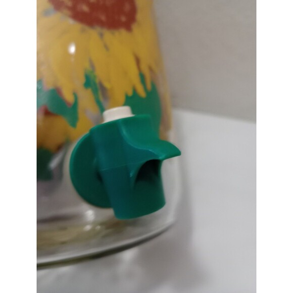 Golden Harvest Sunflower Sun Tea Jug with Spicket Flower 1 Gallon and Two Glass - Picture 3 of 13